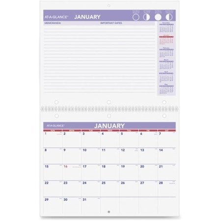 AT-A-GLANCE At-A-Glance AAGPM17028 Plan-A-Month Wall Calendar AAGPM17028